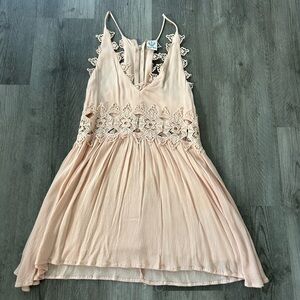 Angel Biba Pink Lace Mini Dress